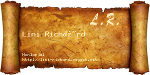 Lini Richárd névjegykártya